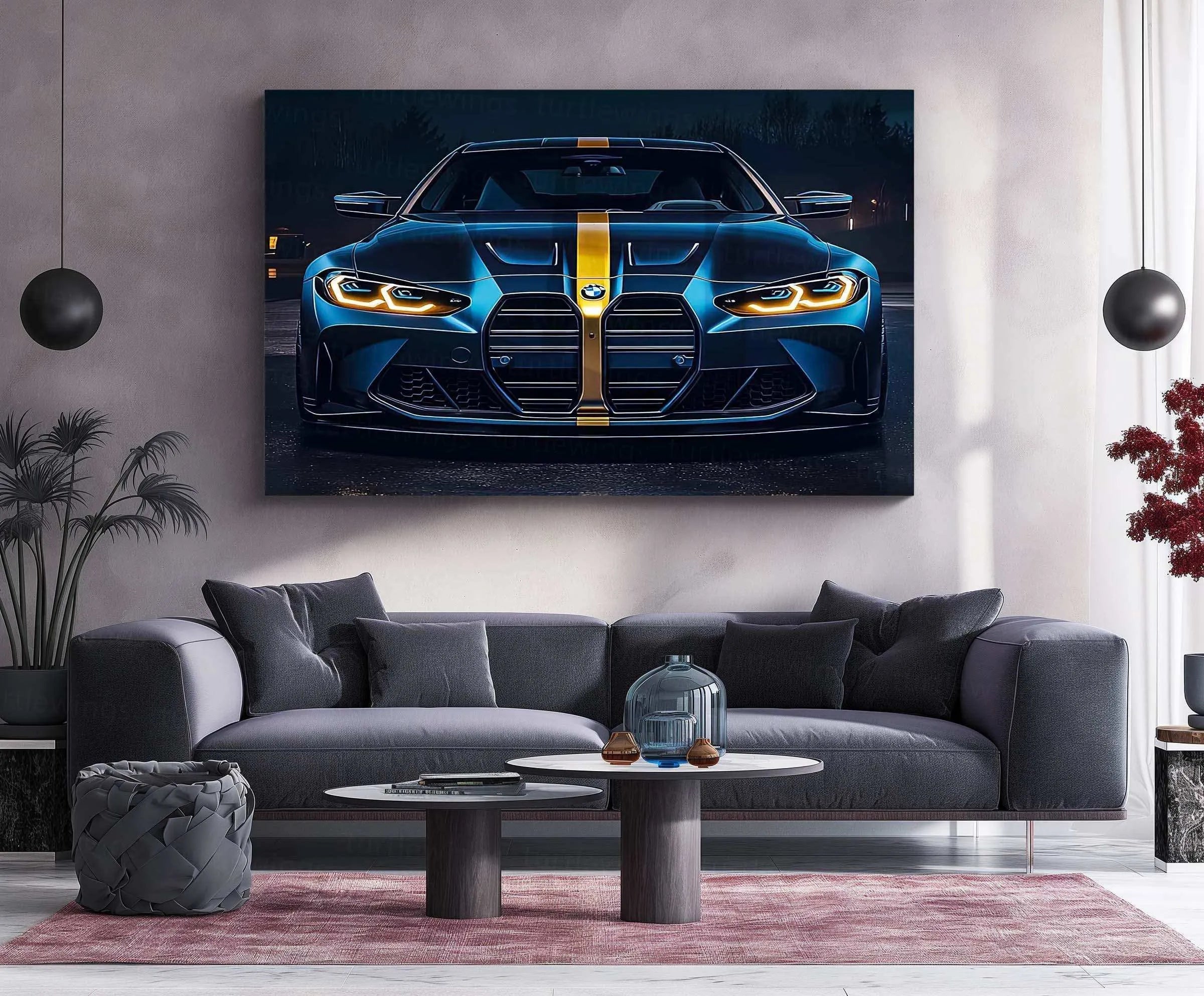 BMW Racing Neon LED Metal Poster â Motorsport-Inspired Wall Art for Speed Enthusiasts