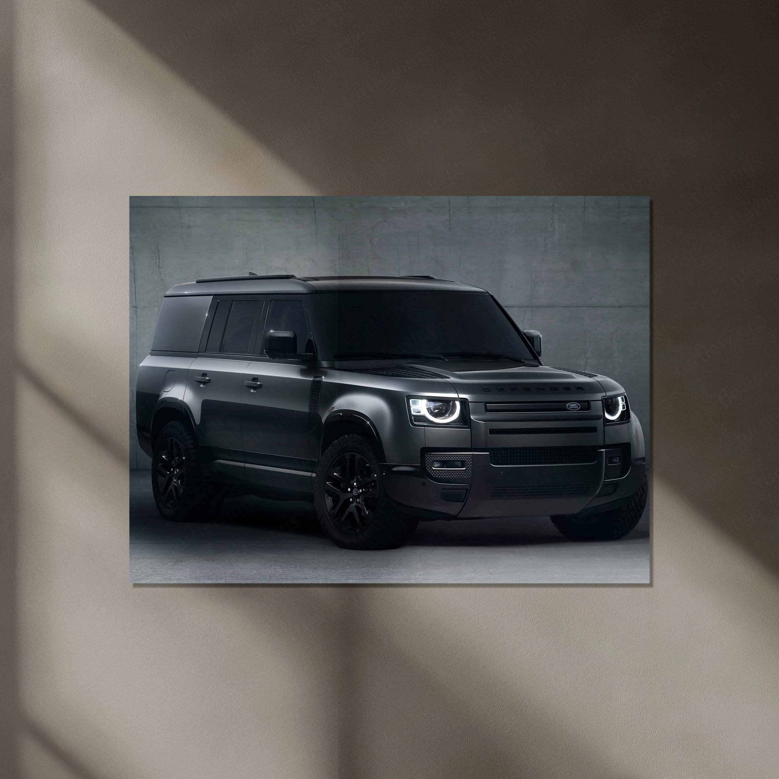 Defender Neon LED Metal Frame â Bold and Rugged Wall Art for Off-Road Enthusiasts 1
