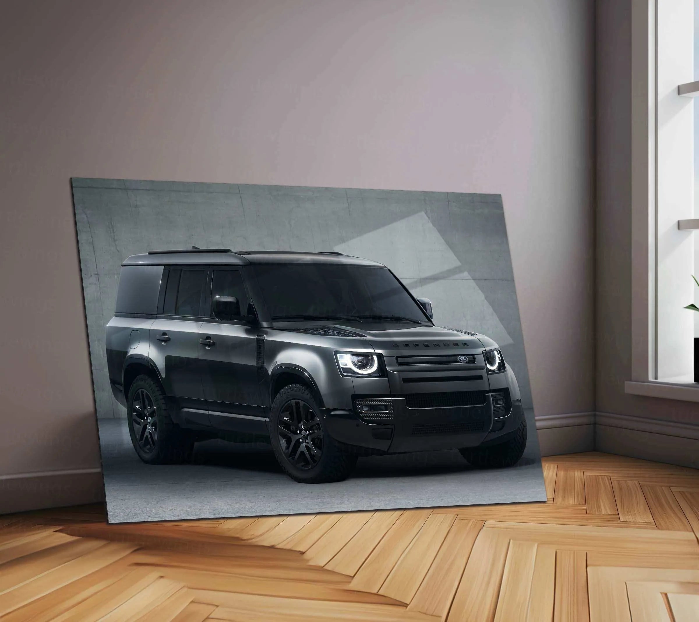 Defender Neon LED Metal Frame â Bold and Rugged Wall Art for Off-Road Enthusiasts 1