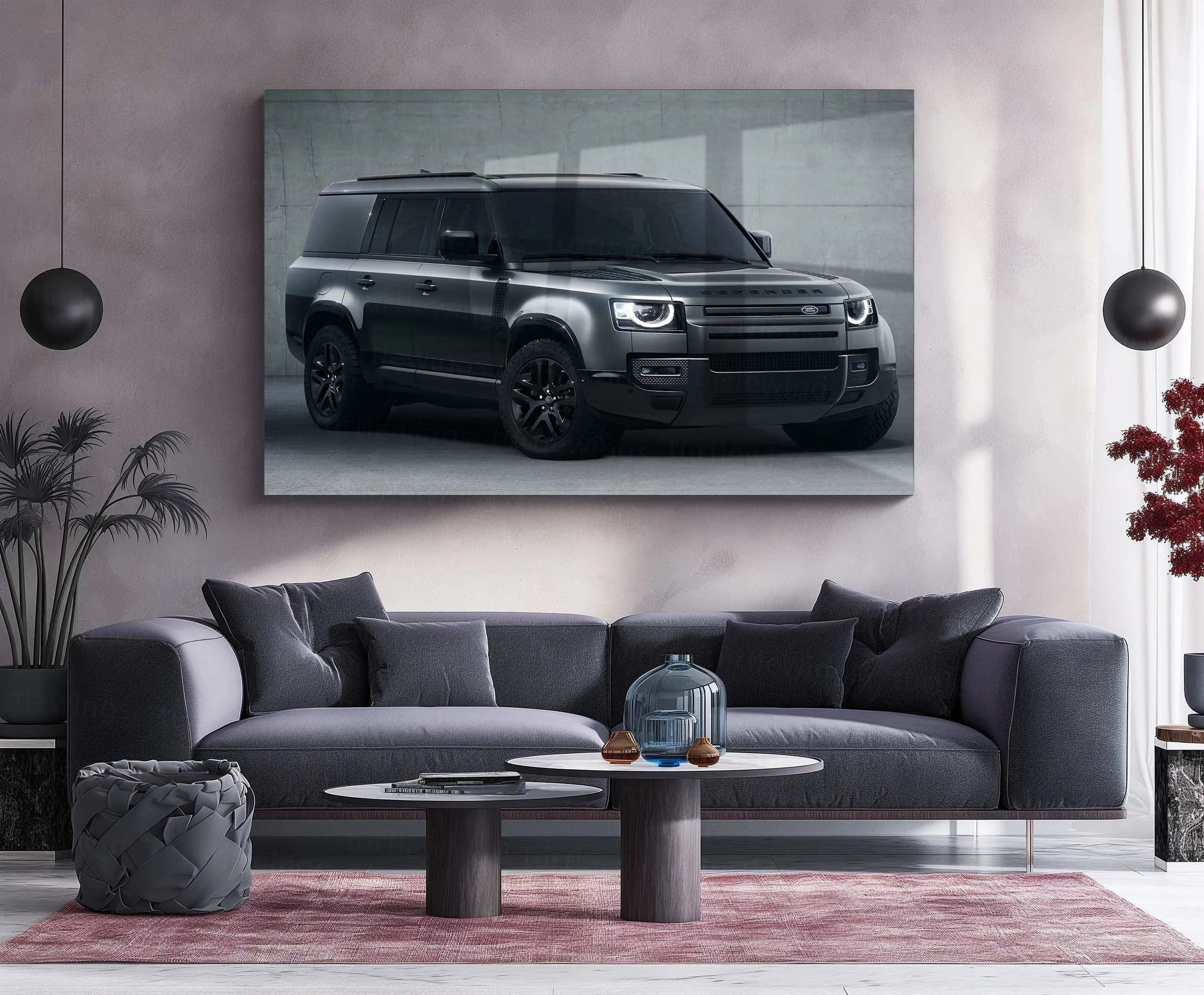 Defender Neon LED Metal Frame â Bold and Rugged Wall Art for Off-Road Enthusiasts 1