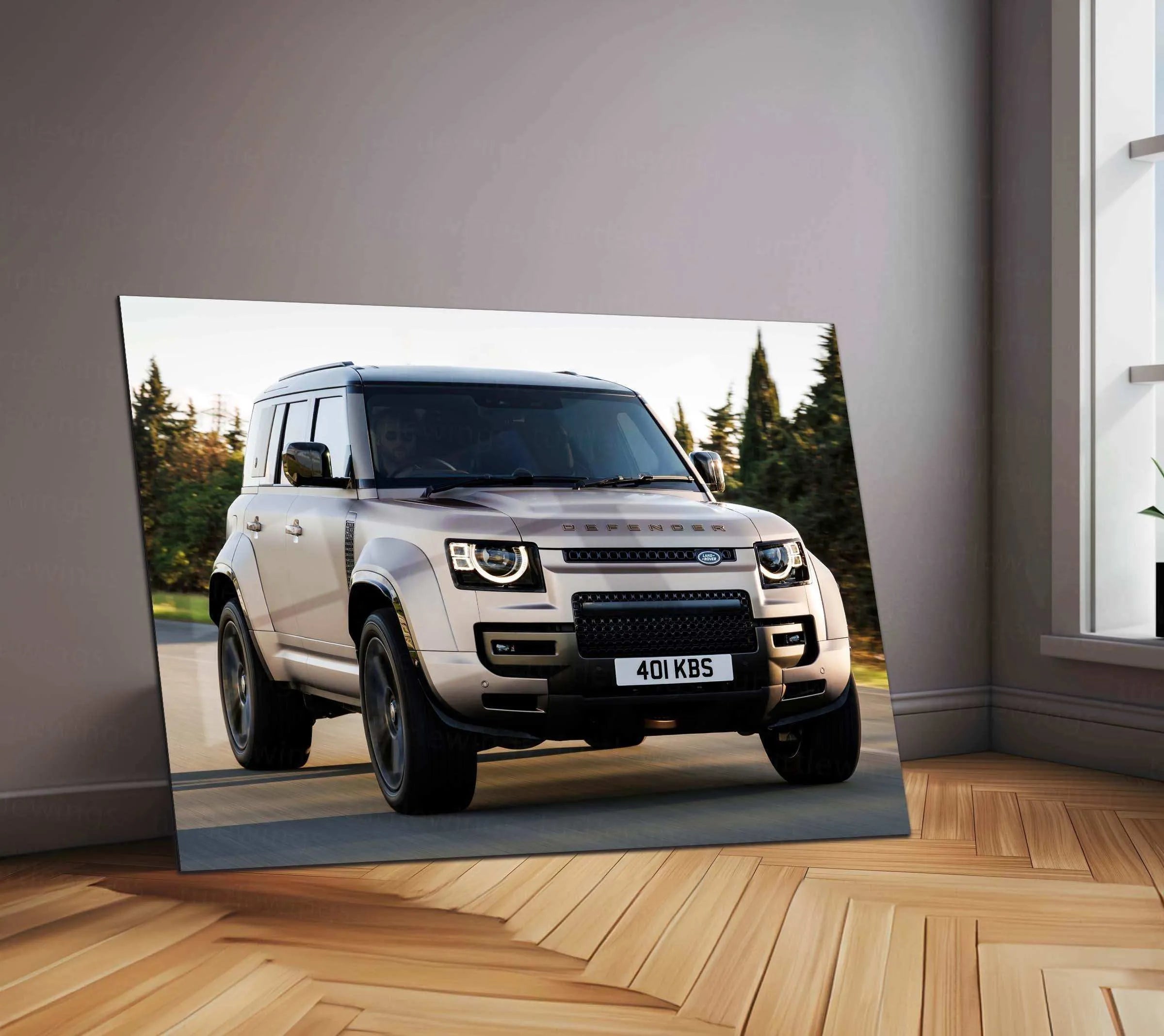 Defender Neon LED Metal Frame â Bold and Rugged Wall Art for Off-Road Enthusiasts 2
