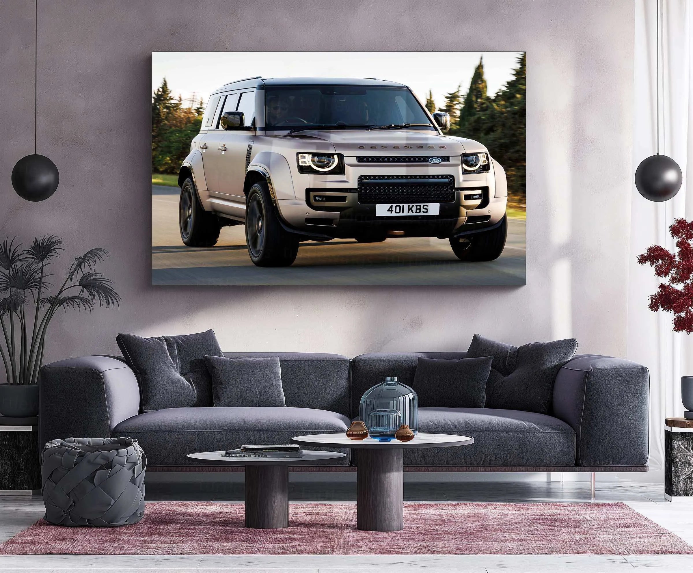 Defender Neon LED Metal Frame â Bold and Rugged Wall Art for Off-Road Enthusiasts 2