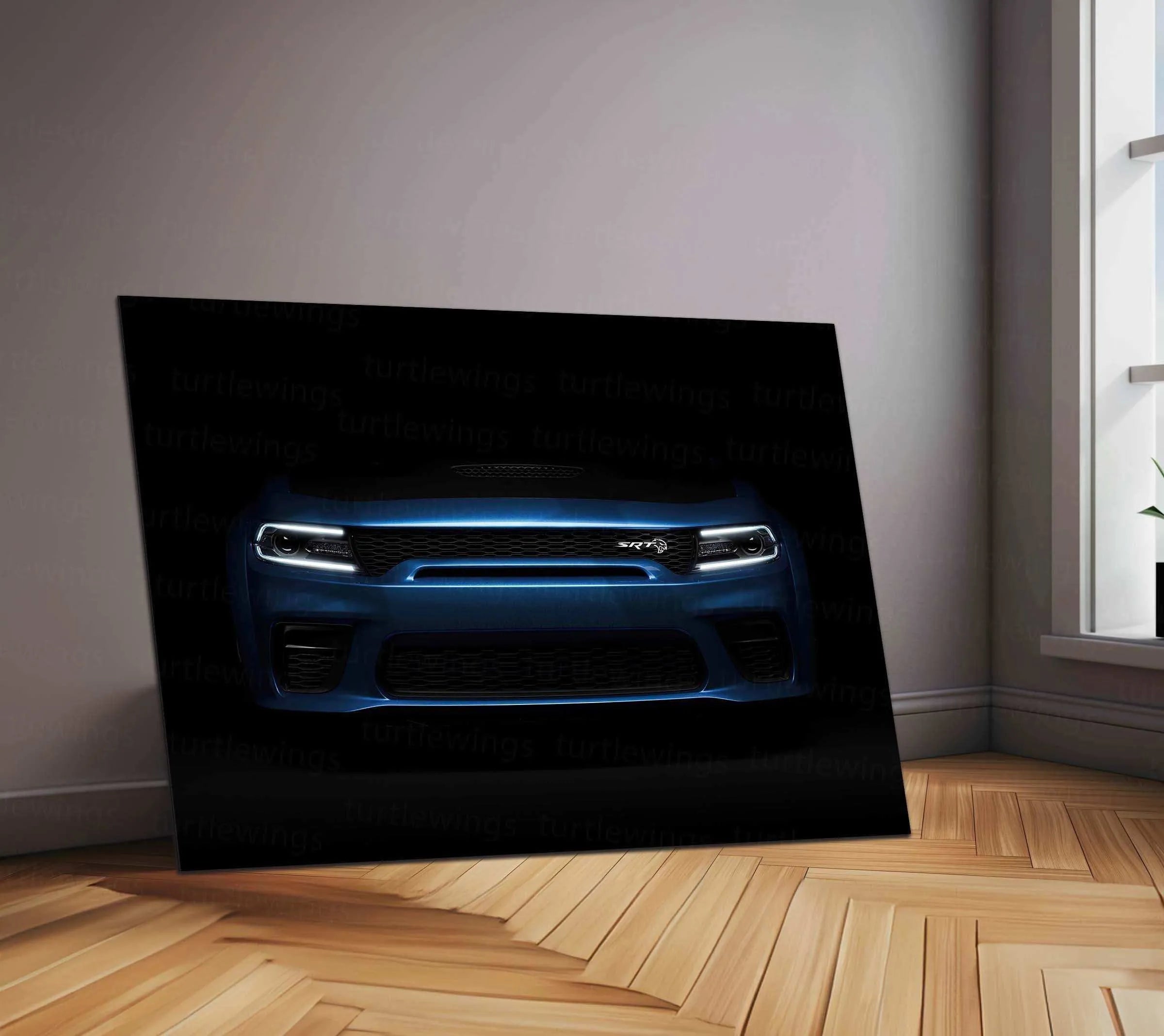 Dodge SRT Hellcat Neon LED Metal Poster