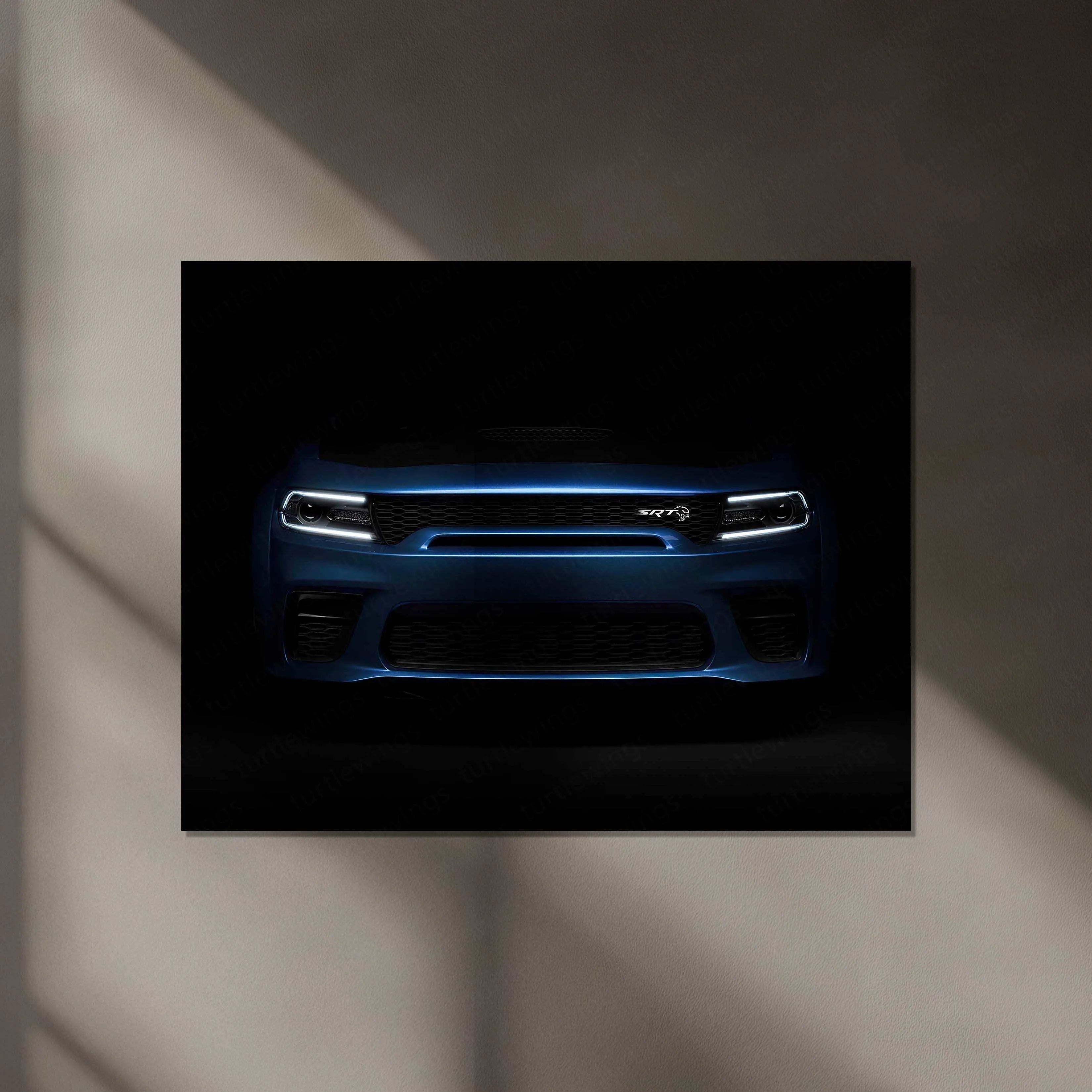 Dodge SRT Hellcat Neon LED Metal Poster