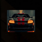 Dodge Racing Neon LED Metal Poster â Muscle Car Performance Wall Art