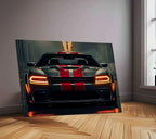 Dodge Racing Neon LED Metal Poster â Muscle Car Performance Wall Art