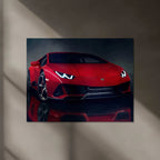 Lamborghini HuracÃ¡n "The Red Beast" Neon LED Metal Poster
