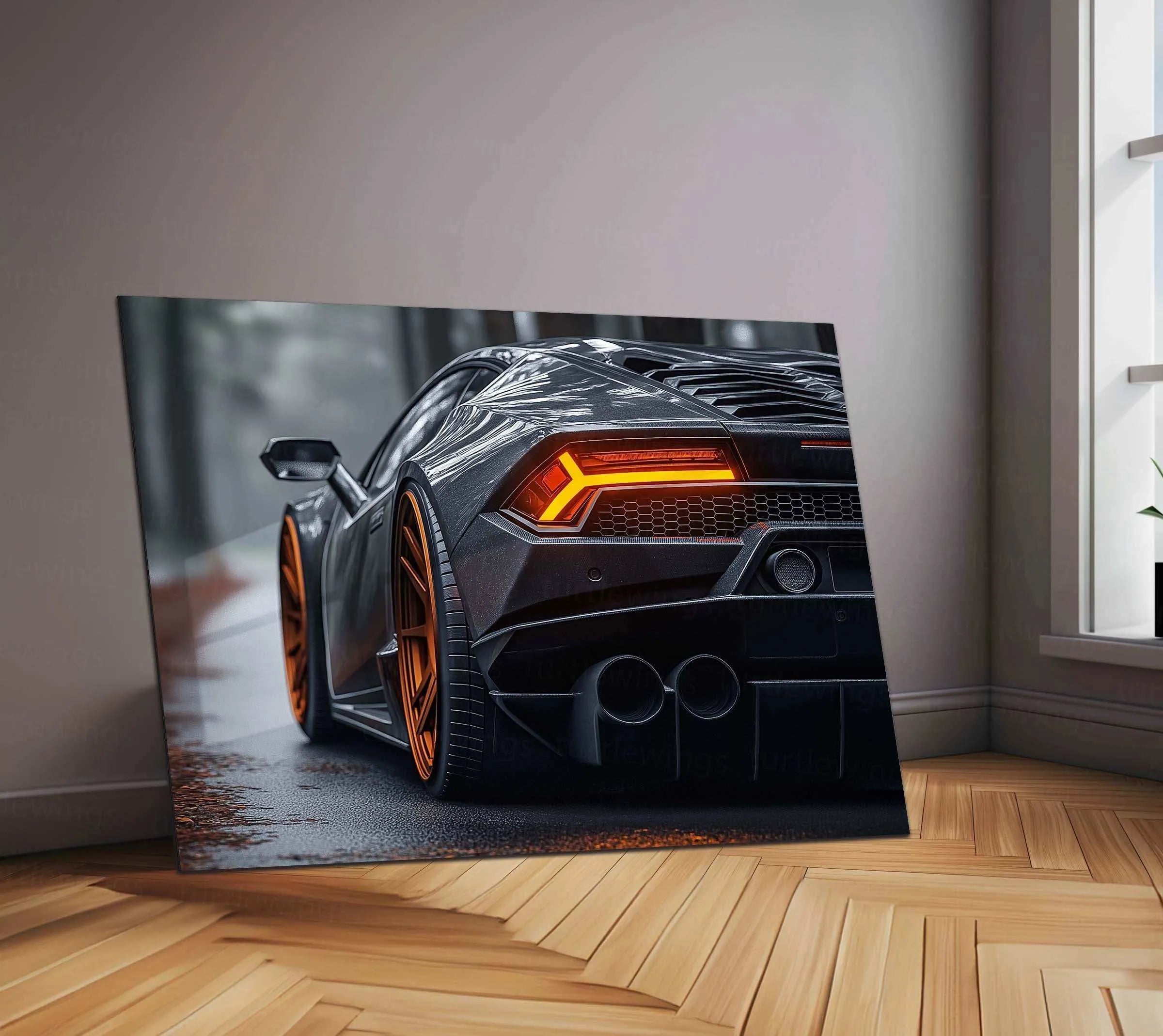 Lamborghini Neon LED Metal Frame â Luxury Car Wall Art