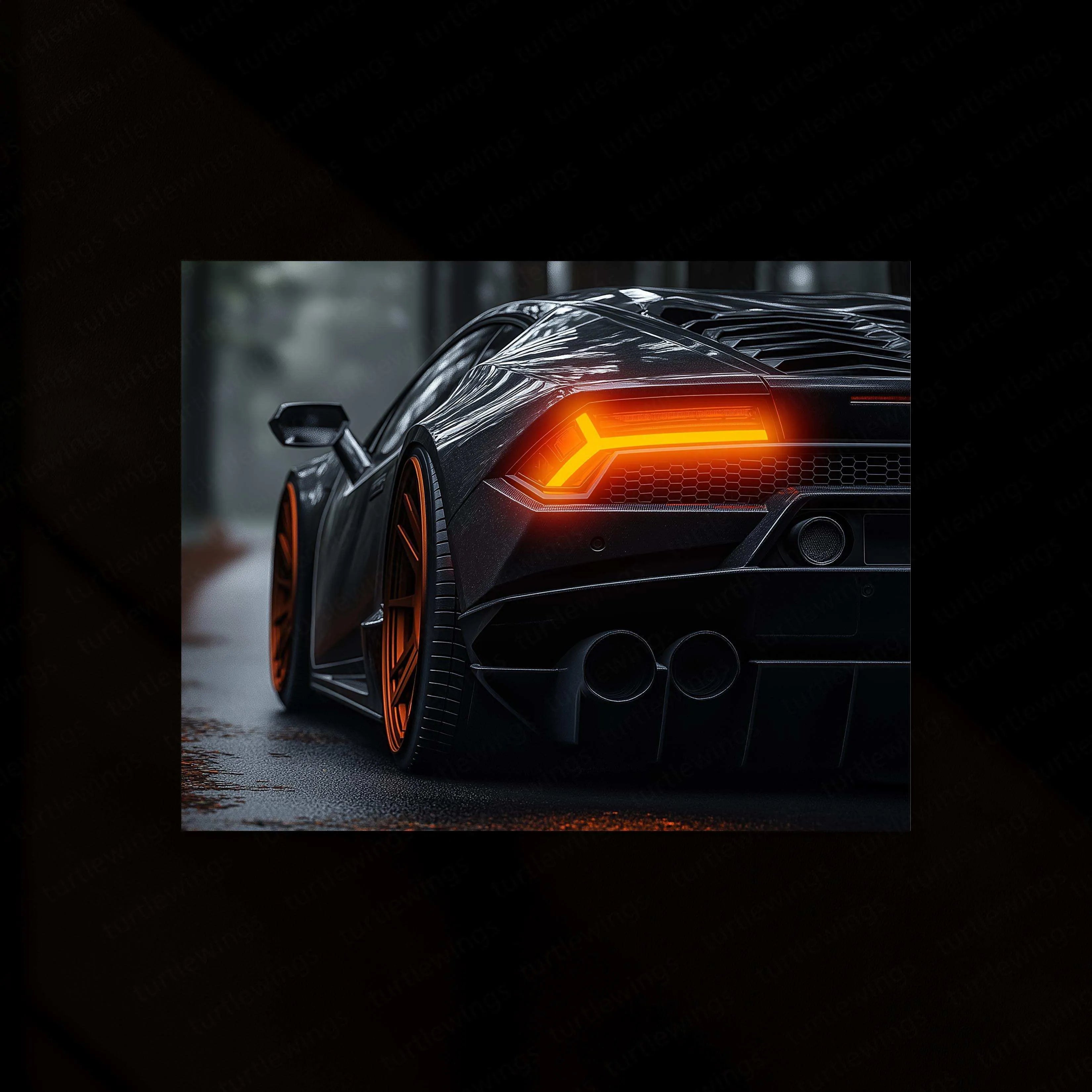 Lamborghini Neon LED Metal Frame â Luxury Car Wall Art