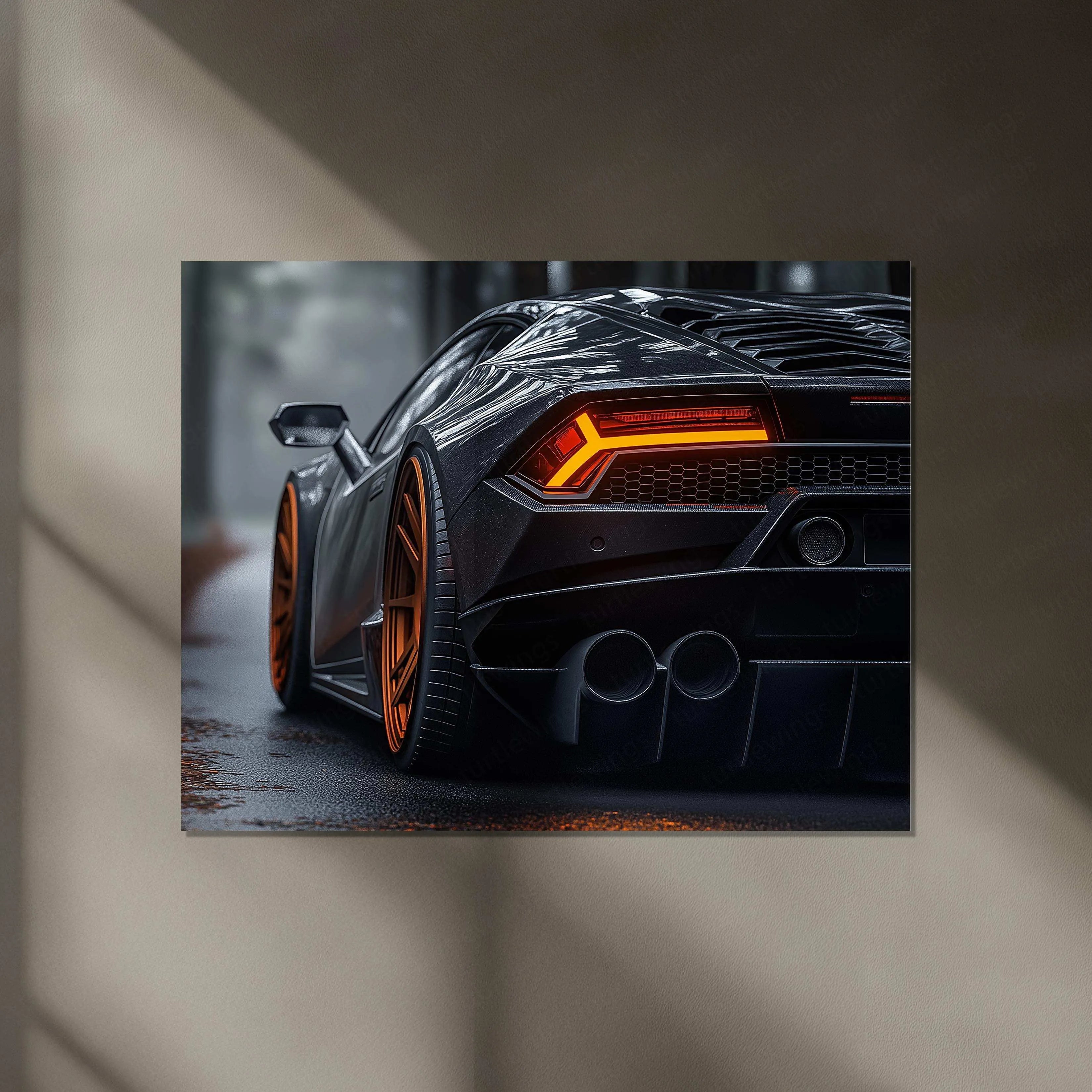 Lamborghini Neon LED Metal Frame â Luxury Car Wall Art