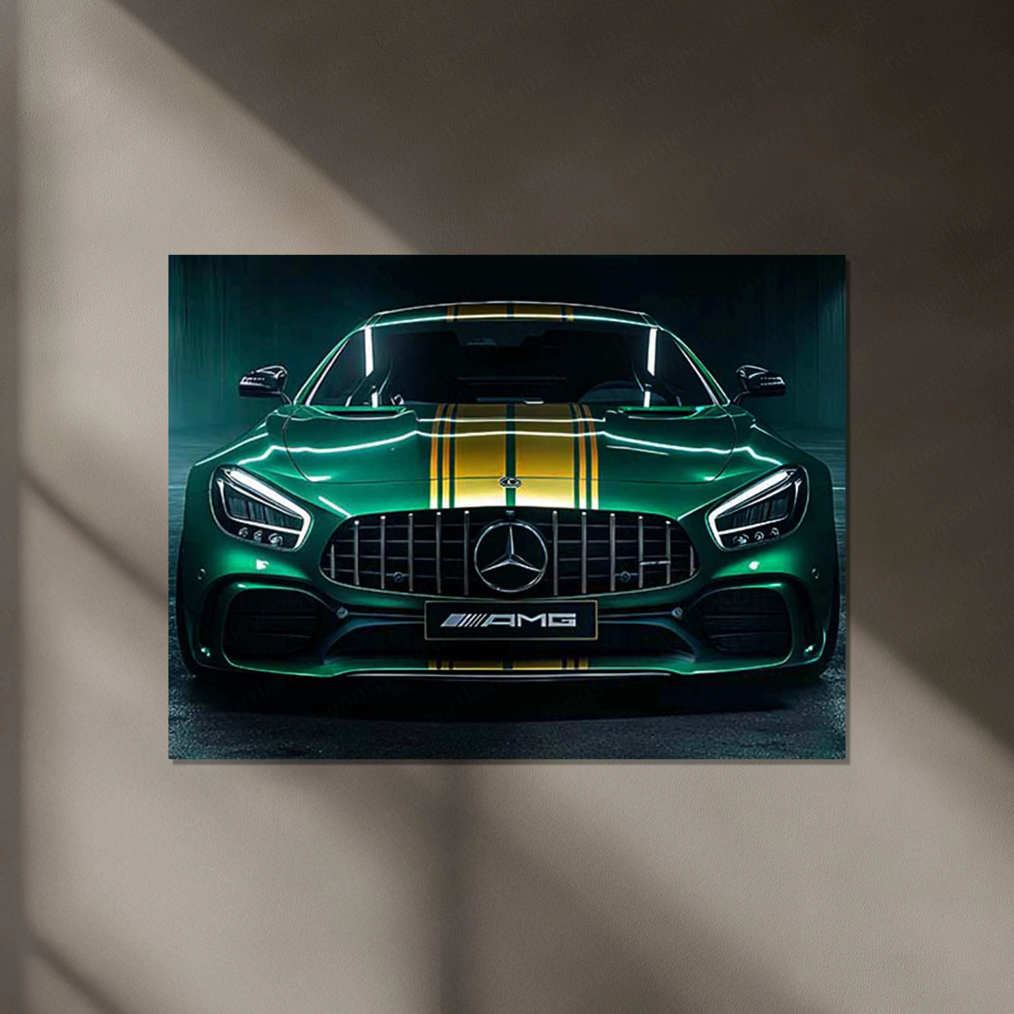 Mercedes Racing Neon LED Metal Poster â High-Performance Motorsport Wall Art