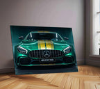 Mercedes Racing Neon LED Metal Poster â High-Performance Motorsport Wall Art