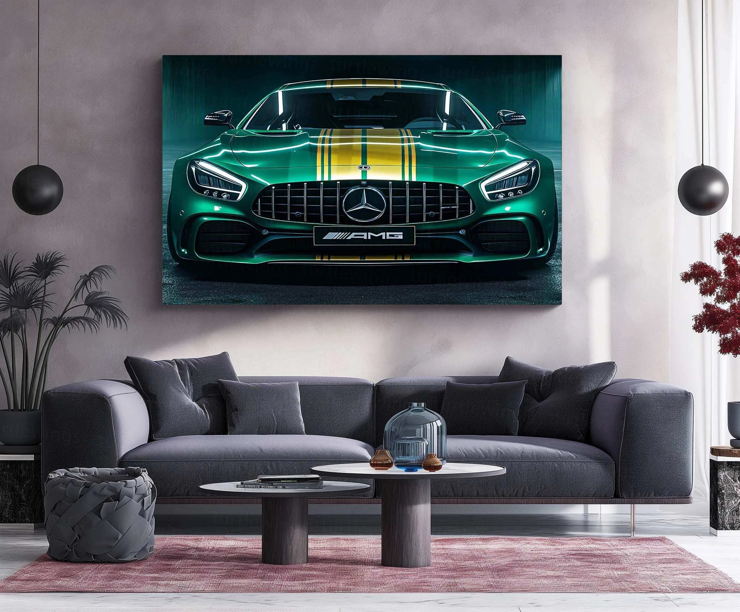 Mercedes Racing Neon LED Metal Poster â High-Performance Motorsport Wall Art