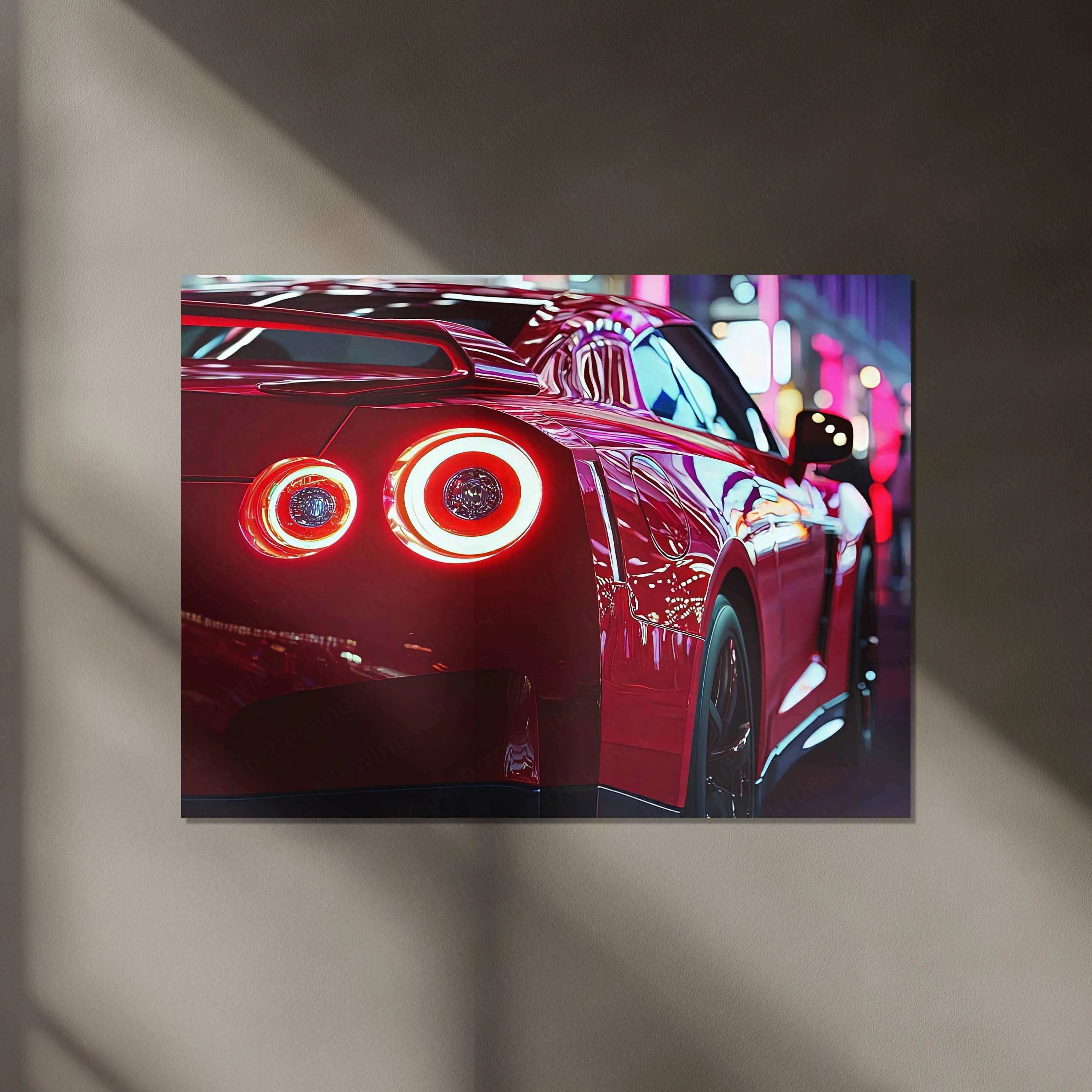 Nissan R35 GTR Neon LED Metal Frame â Ultimate Sports Car Wall Art 2