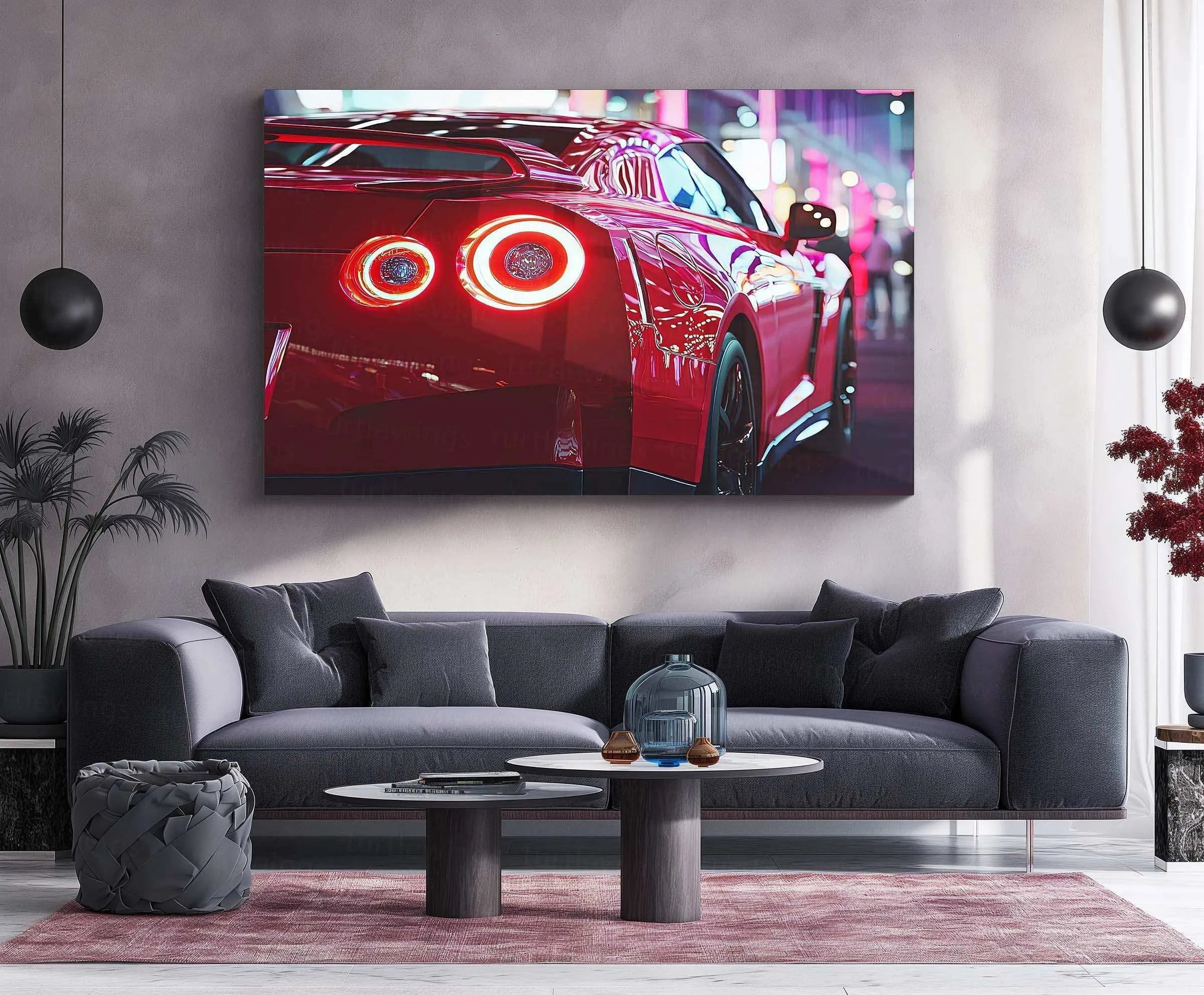 Nissan R35 GTR Neon LED Metal Frame â Ultimate Sports Car Wall Art 2