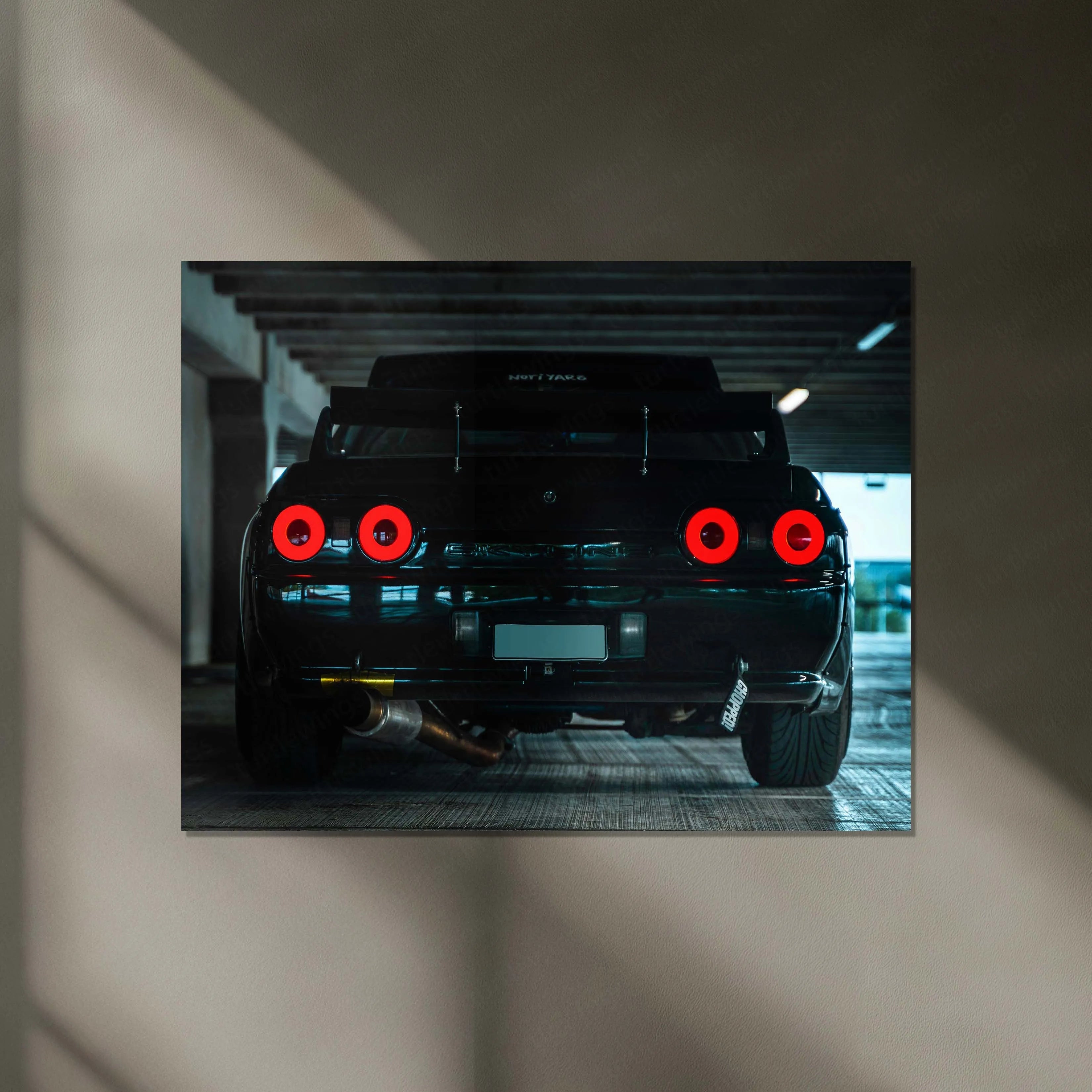 LED | 🏁 Nissan Skyline GT-R R34 Neon LED Metal Poster | JDM Legend Wall Art | Street Racer Glow Decor