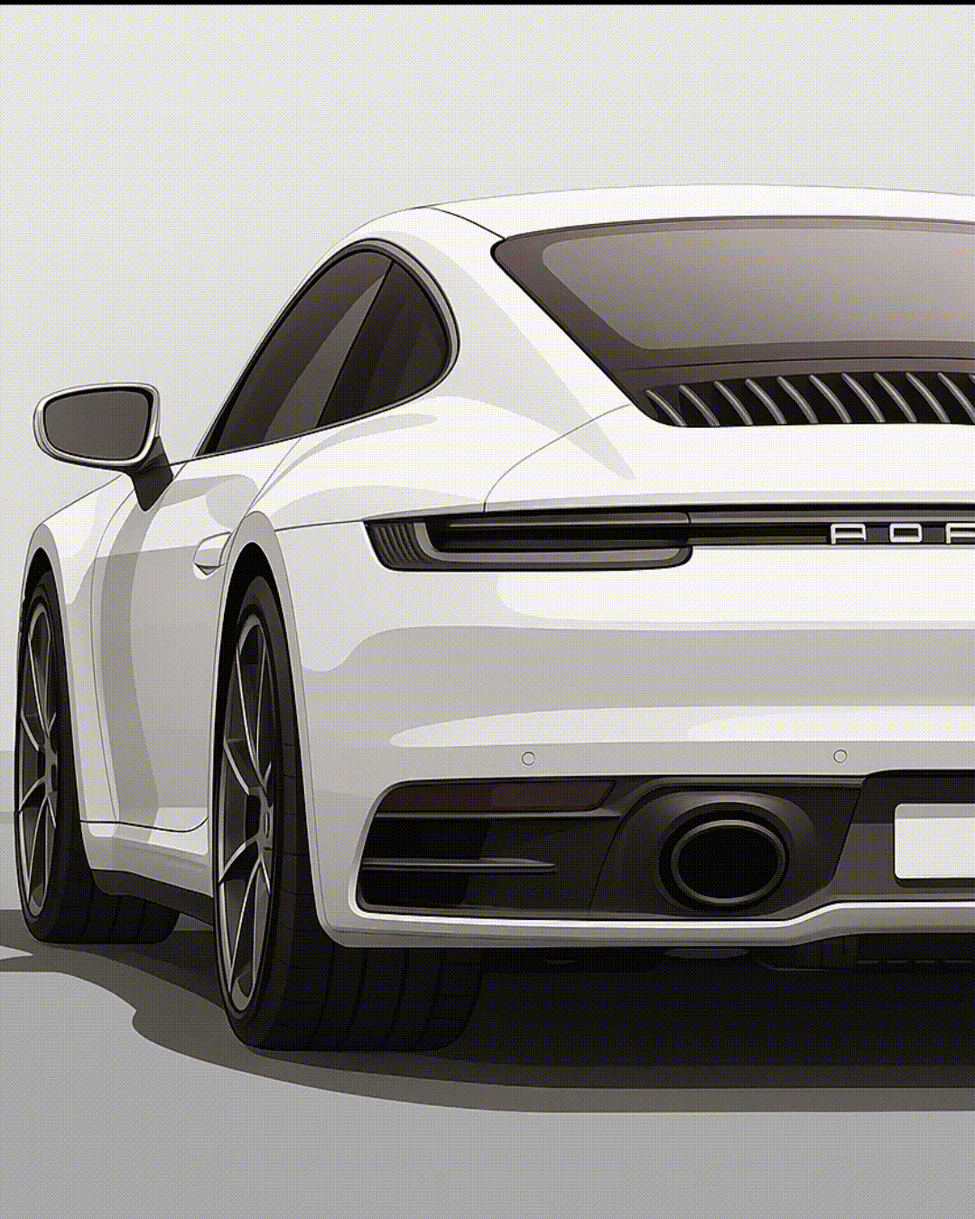 Porsche V5  - Neon Car Art