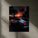 LED | 🏎️ Ferrari F12 Neon LED Metal Poster | Glowing Supercar Wall Art