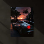LED | 🏎️ Ferrari F12 Neon LED Metal Poster | Glowing Supercar Wall Art