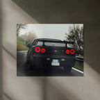 LED | 🏁 Nissan Skyline GT-R R34 Neon LED Metal Poster | JDM Legend Wall Art | Street Racer Glow Decor 01